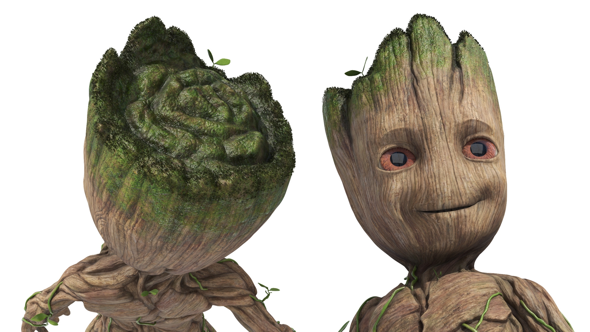 Little Groot Character in Standing Pose 3D model