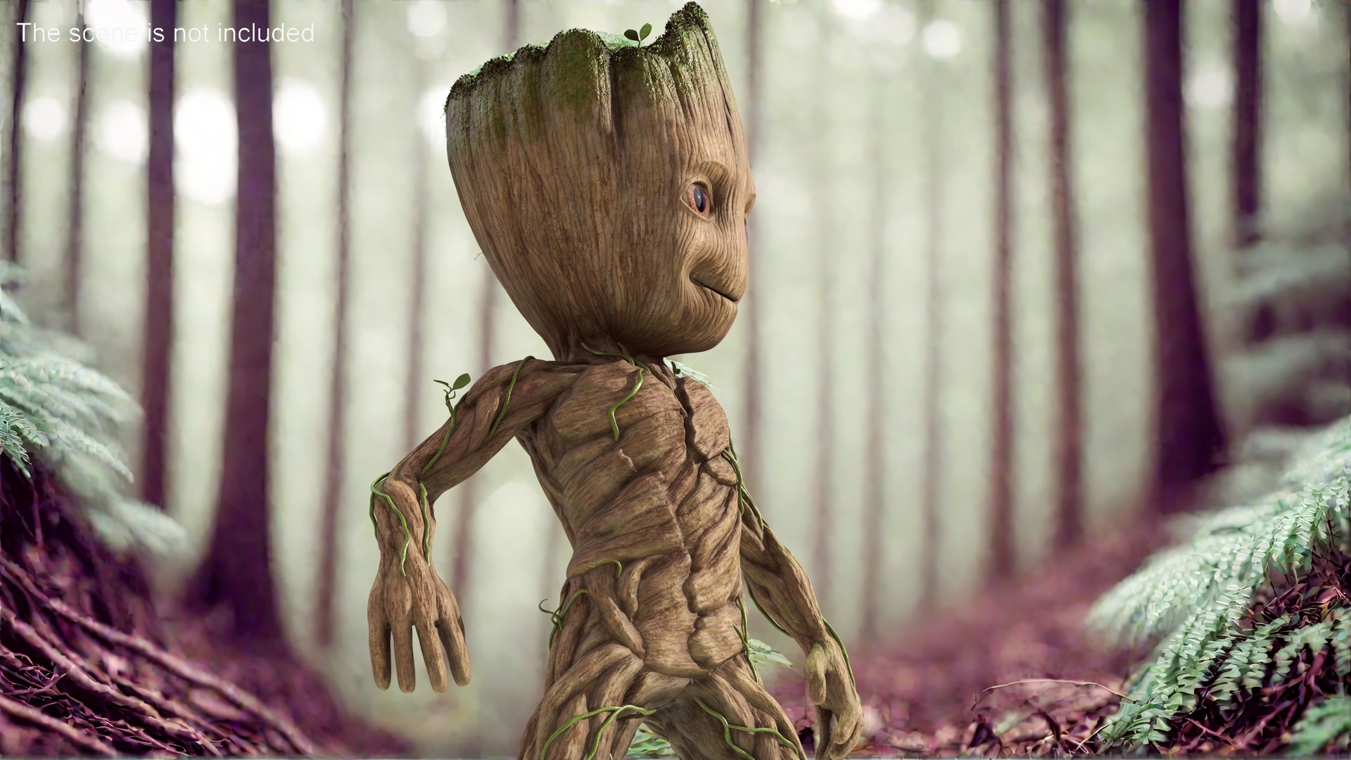 Little Groot Character in Standing Pose 3D model