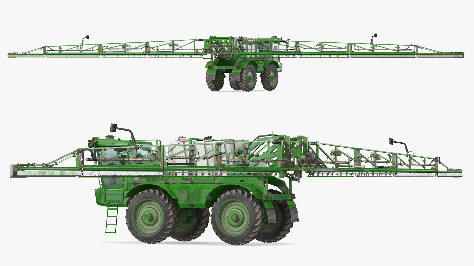 3D model Self Propelled Crop Sprayer Dirty Rigged