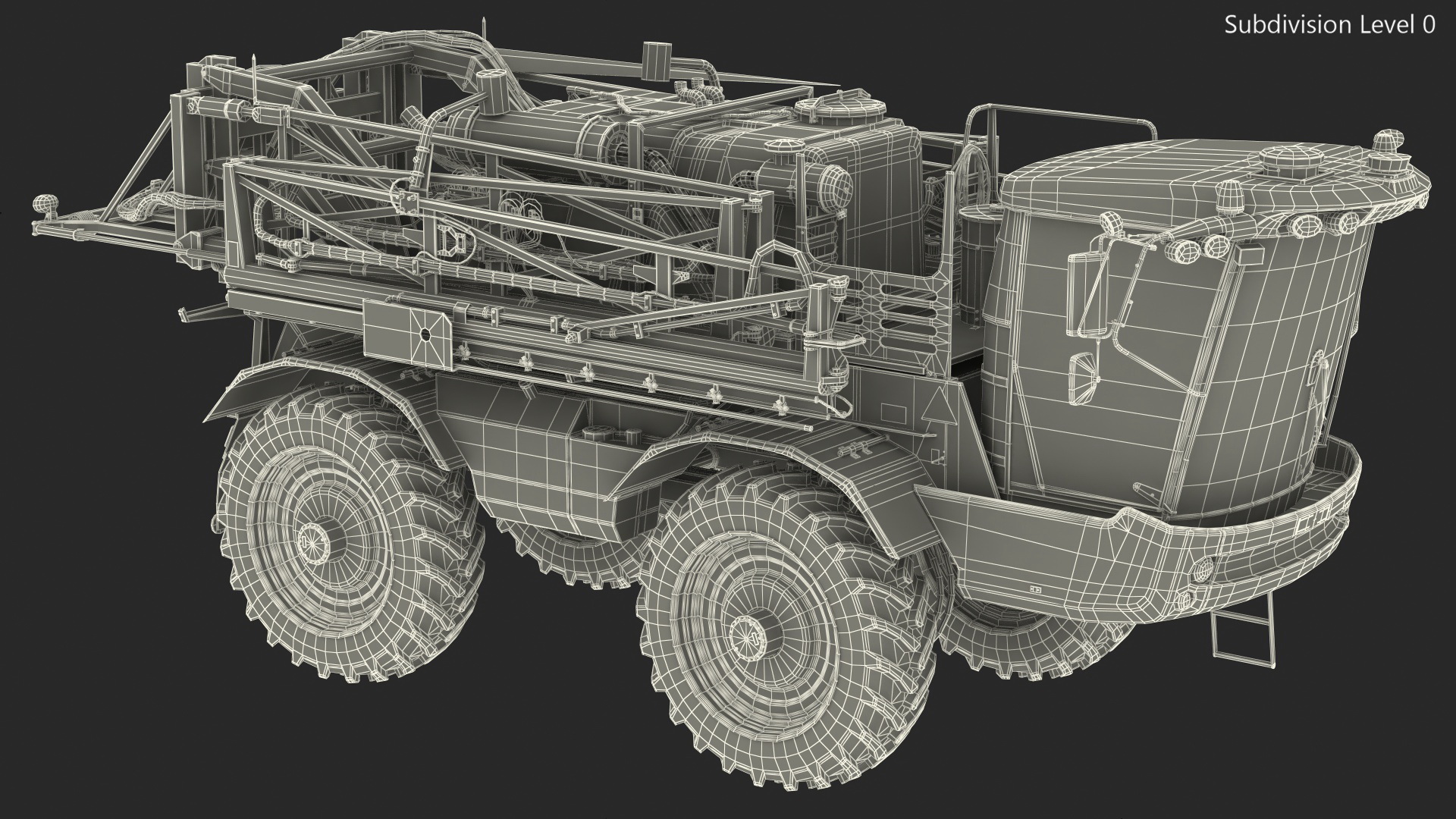 3D model Self Propelled Crop Sprayer Dirty Rigged