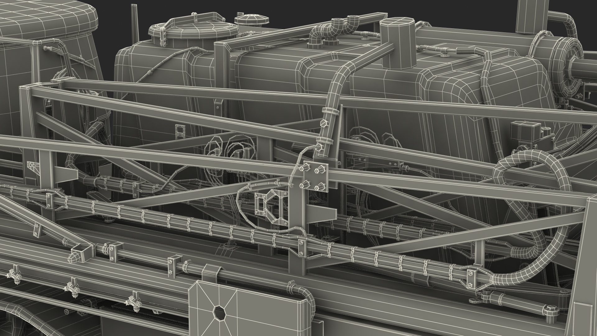3D model Self Propelled Crop Sprayer Dirty Rigged