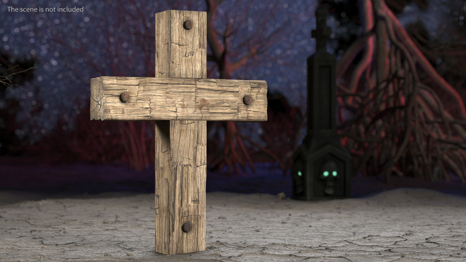 3D Old Wooden Cross