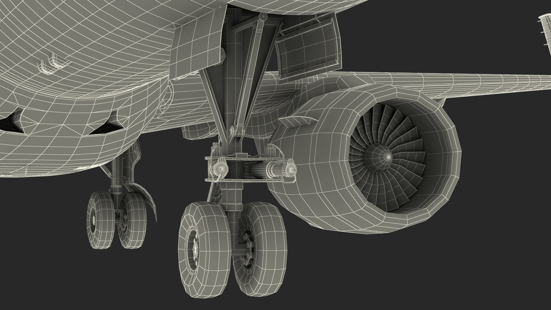 Jet Airliner Rigged 3D model