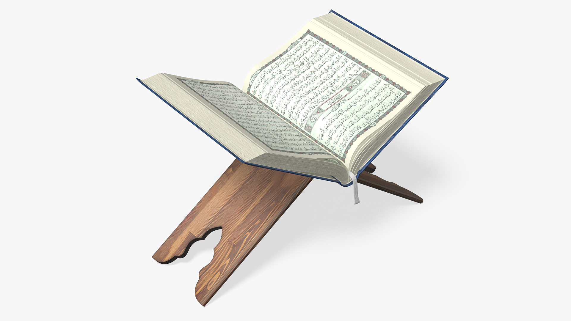 Holy Quran on Stand Blue Open 3D model