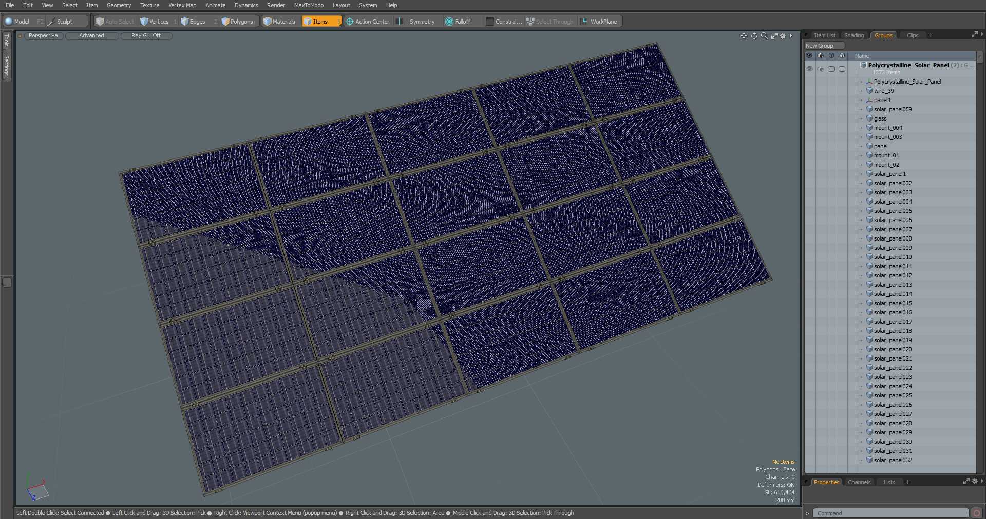 Polycrystalline Solar Panel 3D