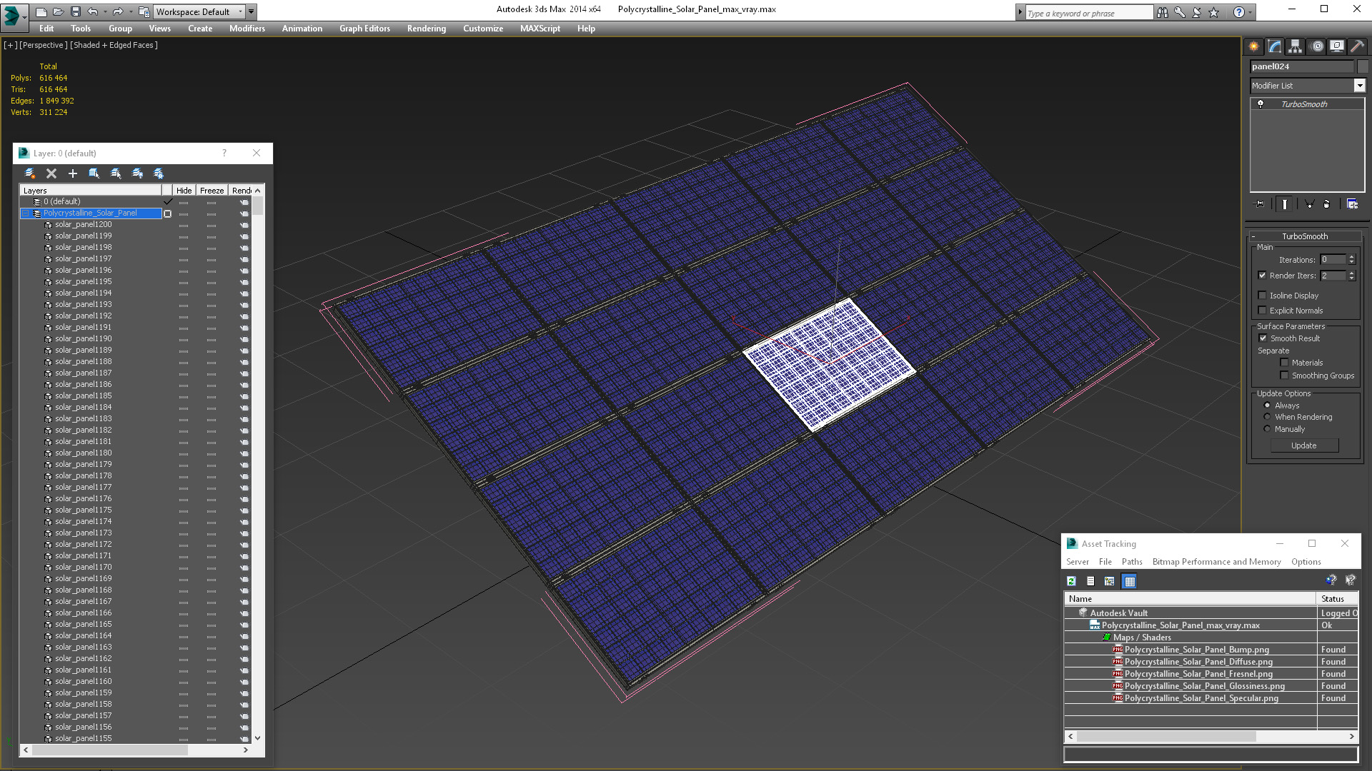 Polycrystalline Solar Panel 3D