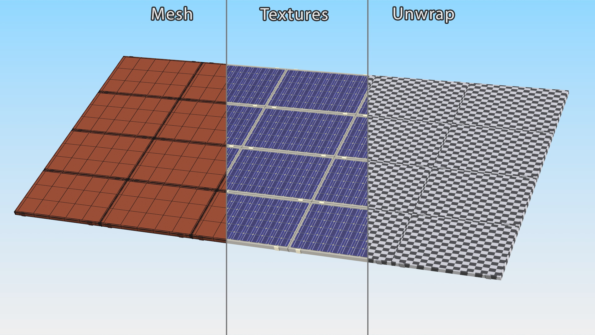 Polycrystalline Solar Panel 3D