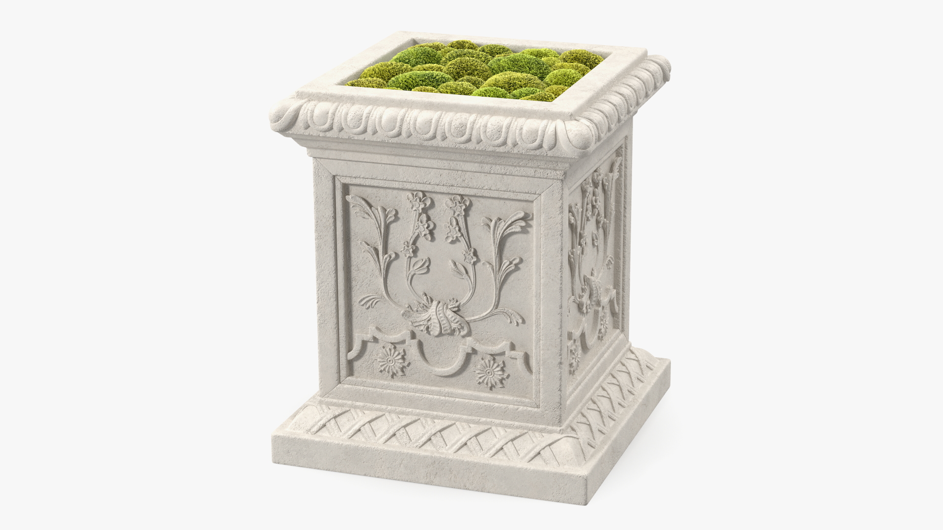 Planter Box With Moss Garden h50 3D