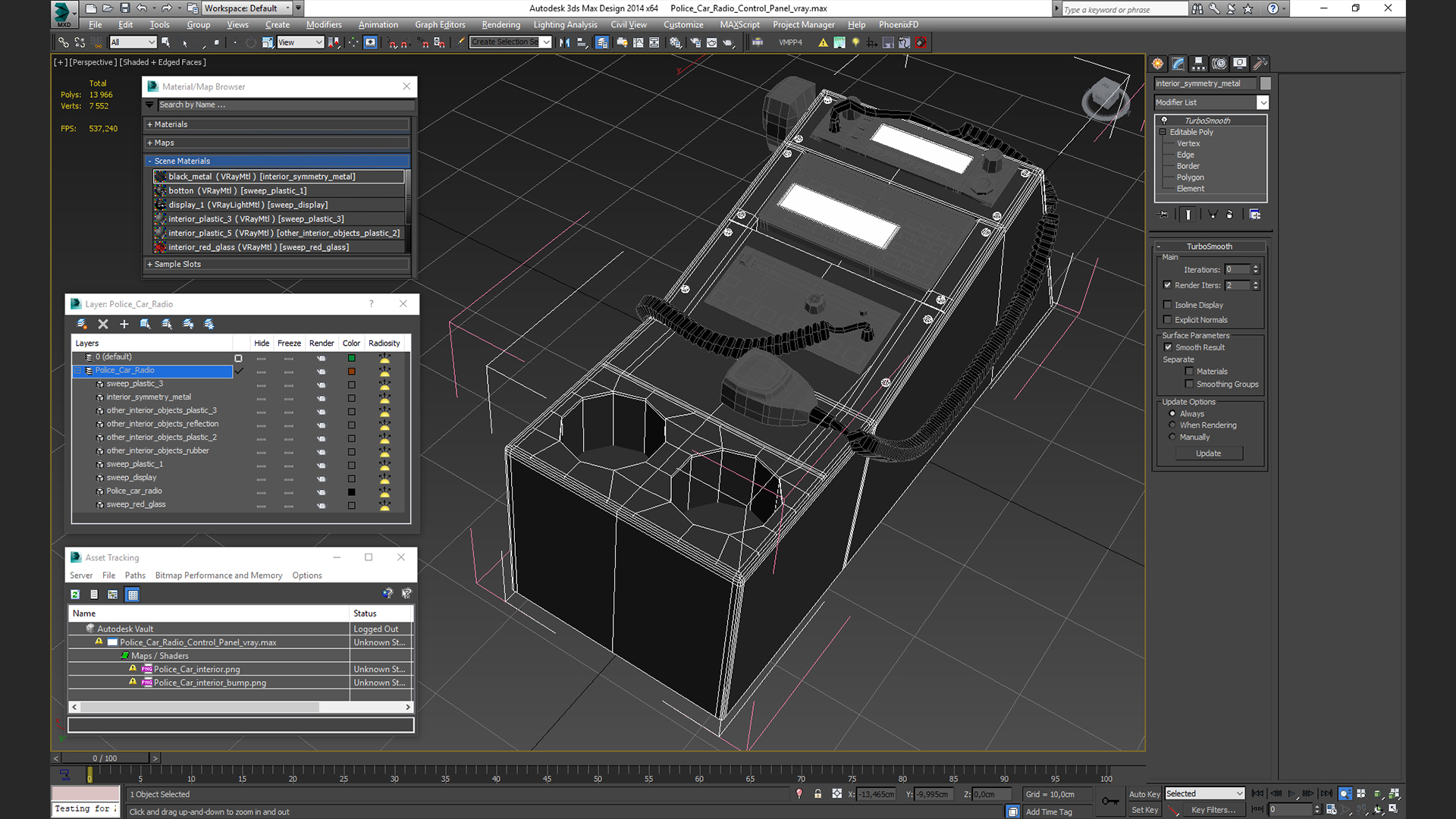 3D model Police Car Radio Control Panel