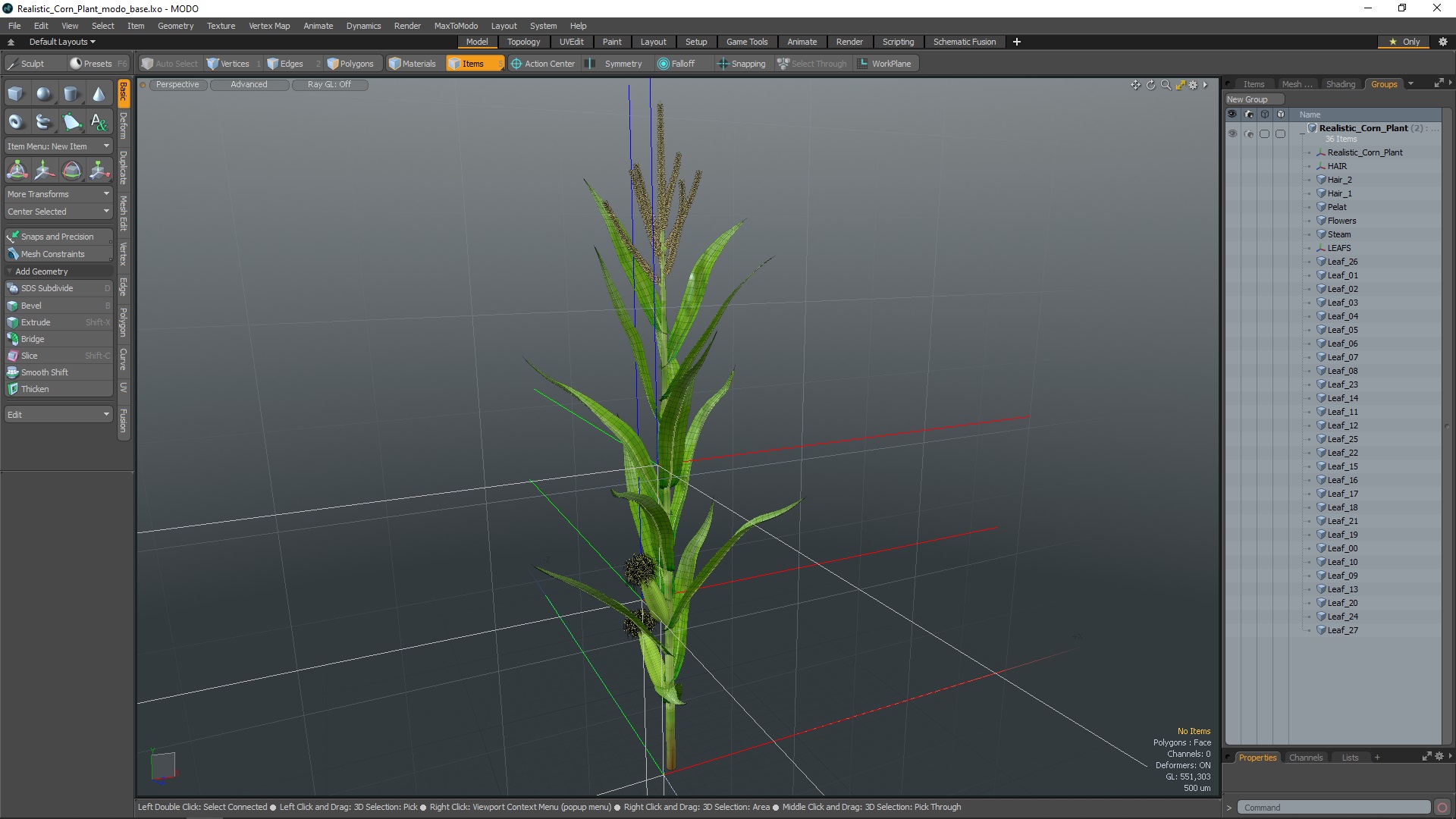 3D model Realistic Corn Plant