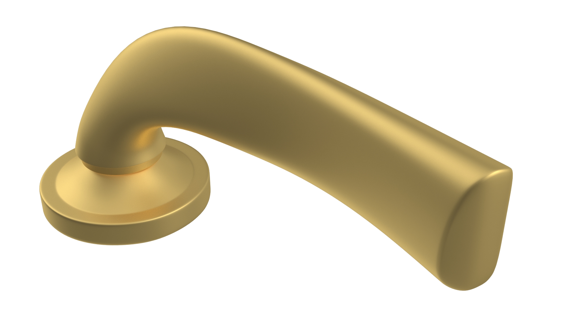 3D model Door Handle Swivel Curved Gold