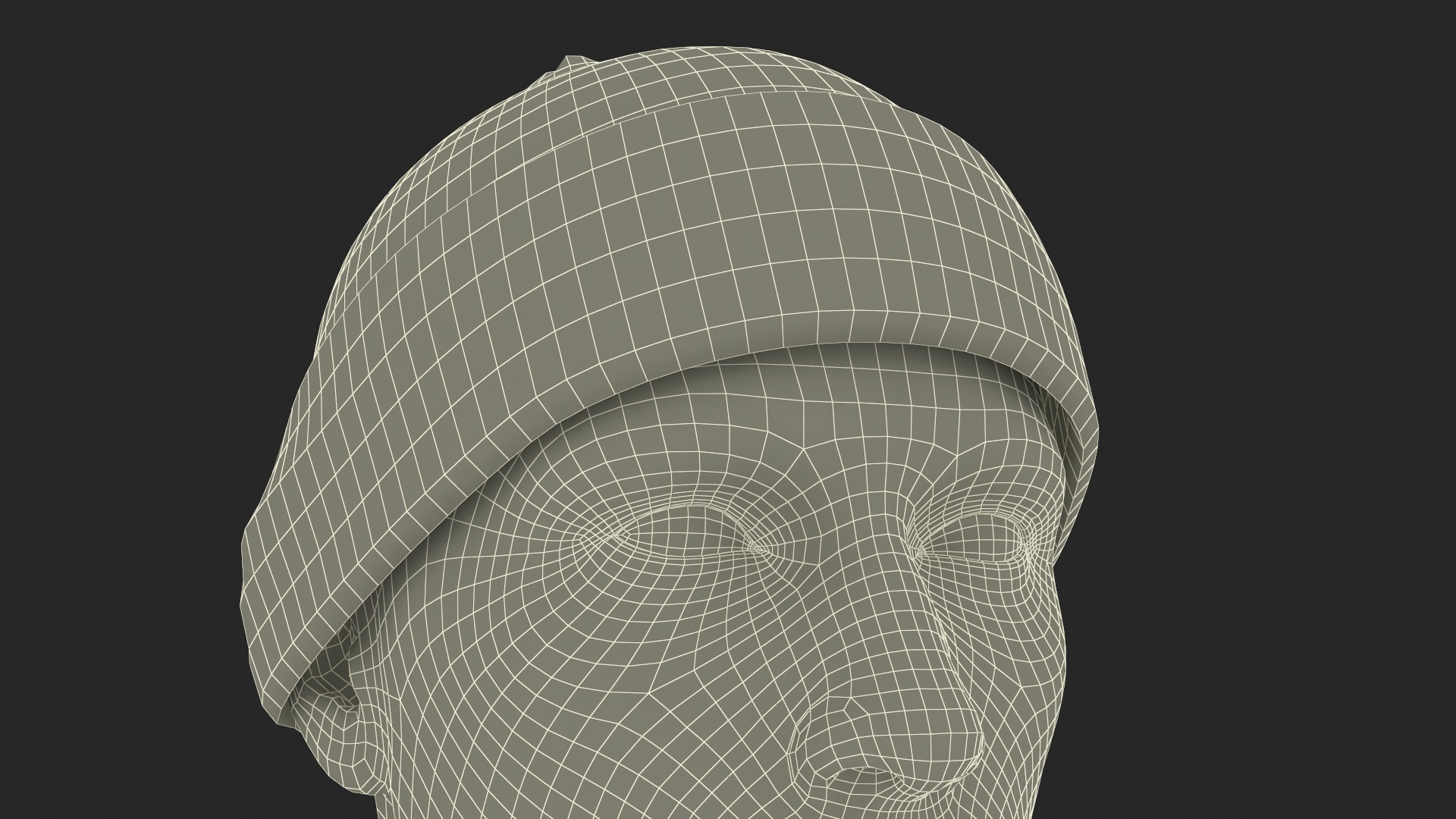 3D model Mens Patterned Winter Beanie Hat on Mannequin