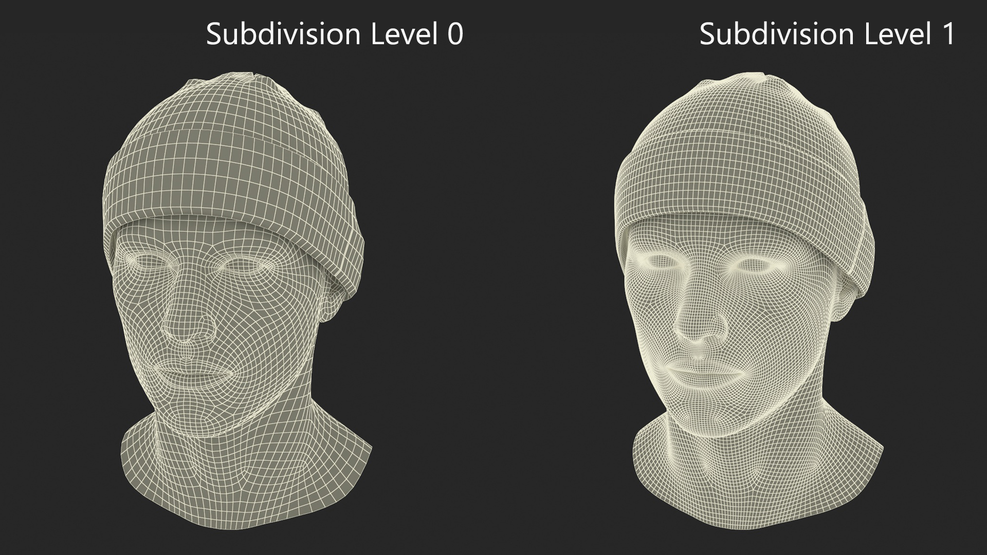 3D model Mens Patterned Winter Beanie Hat on Mannequin