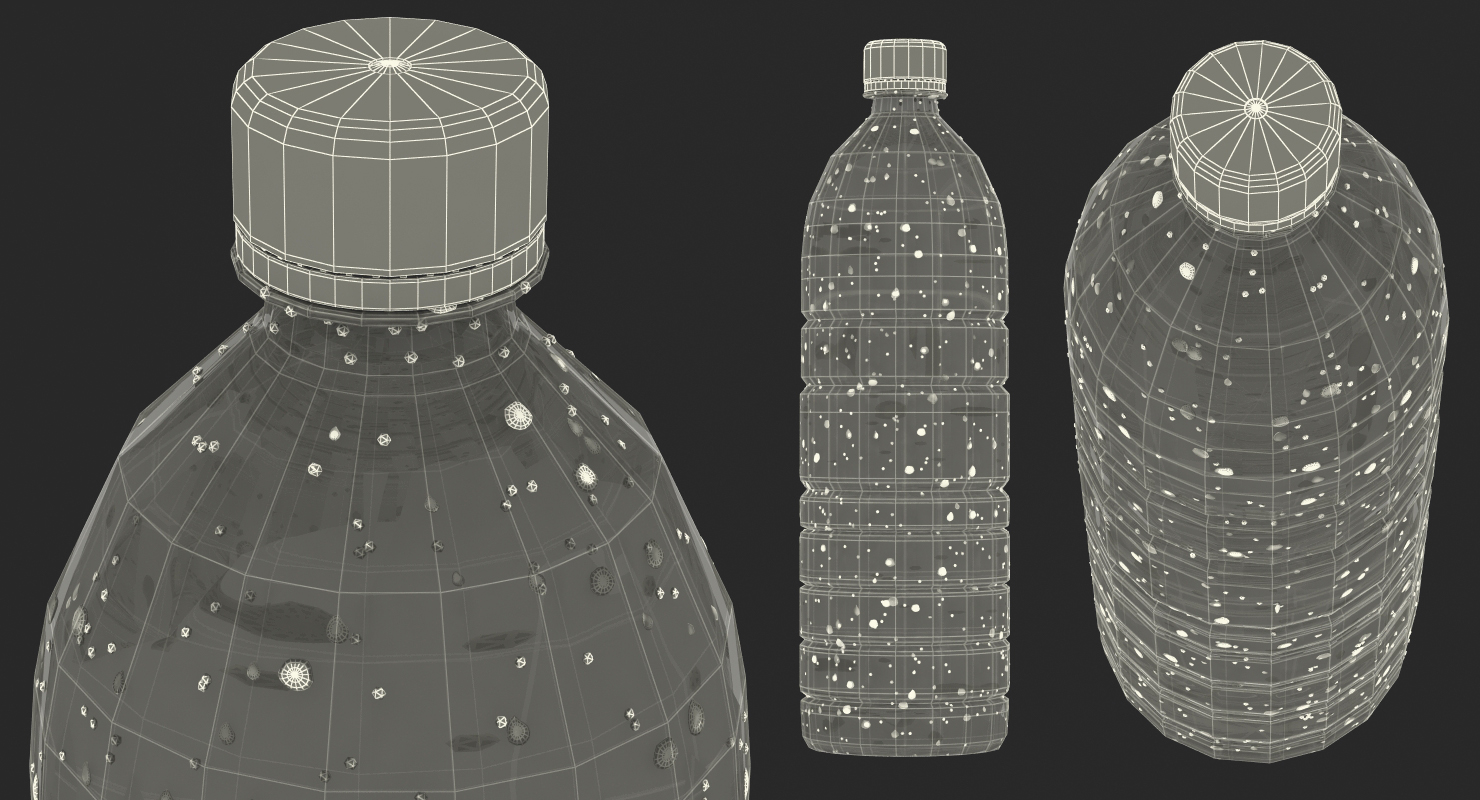 Water Bottle Covered With Condensation Drops 3D model