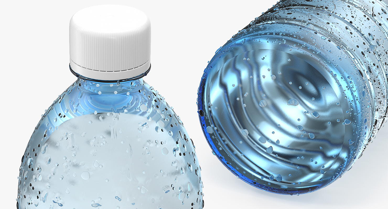 Water Bottle Covered With Condensation Drops 3D model