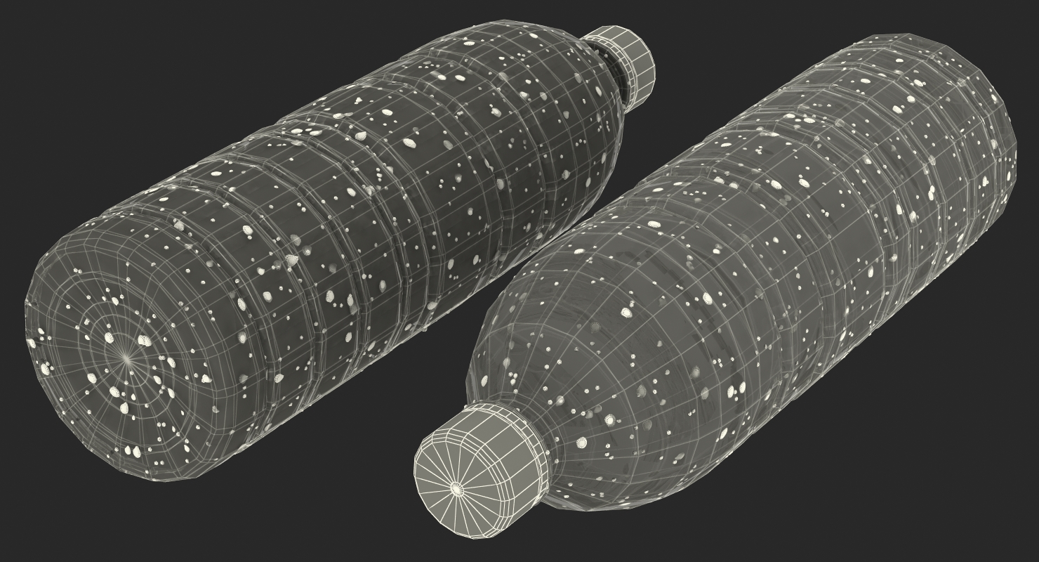 Water Bottle Covered With Condensation Drops 3D model