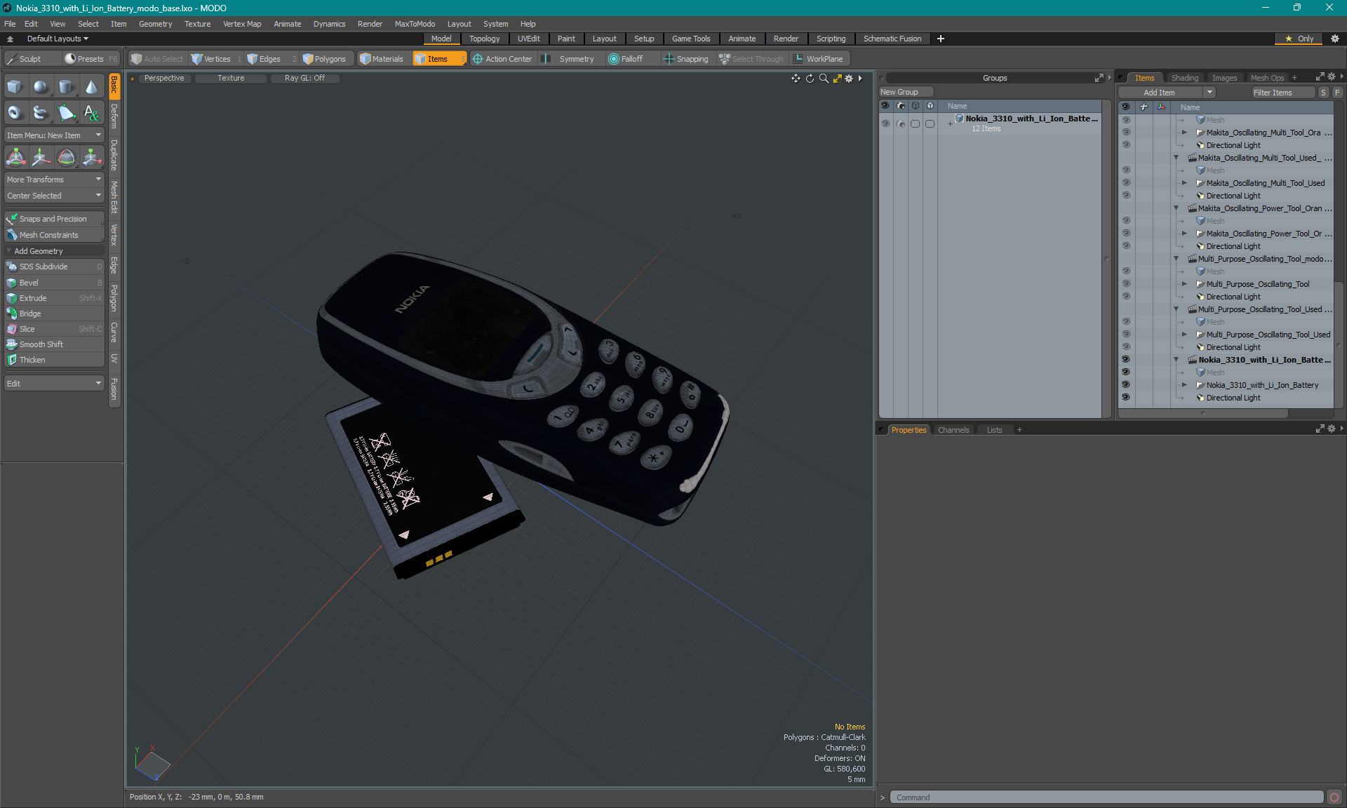 3D model Nokia 3310 with Li Ion Battery