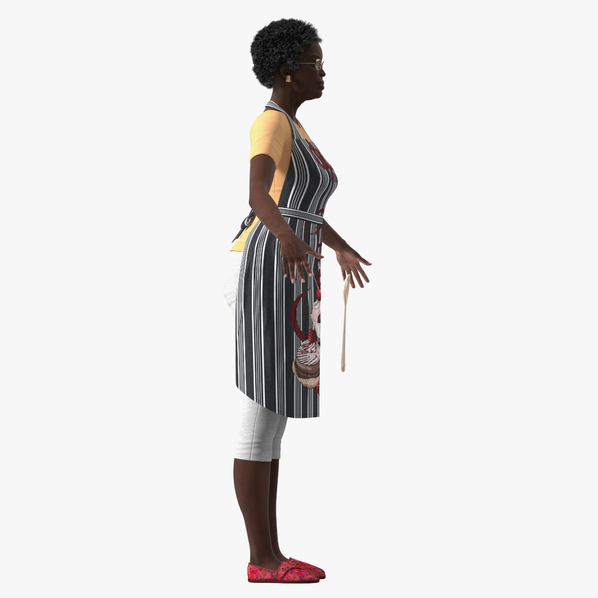 Afro American Woman Kitchen Style Rigged for Maya 3D model