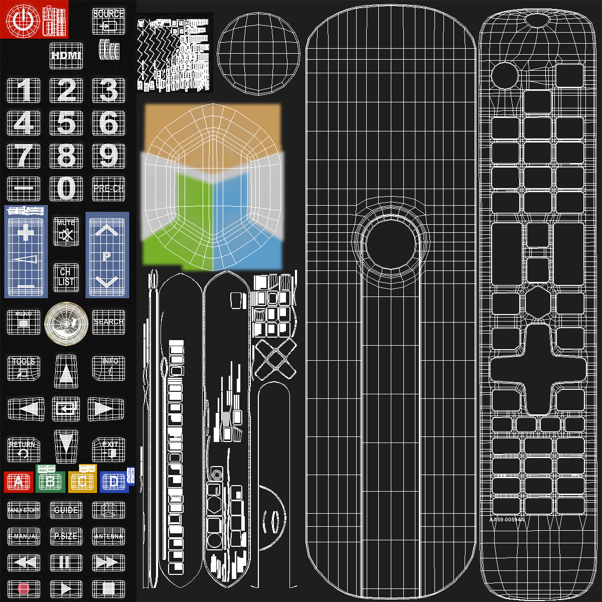 3D model Samsung TV Remote Control