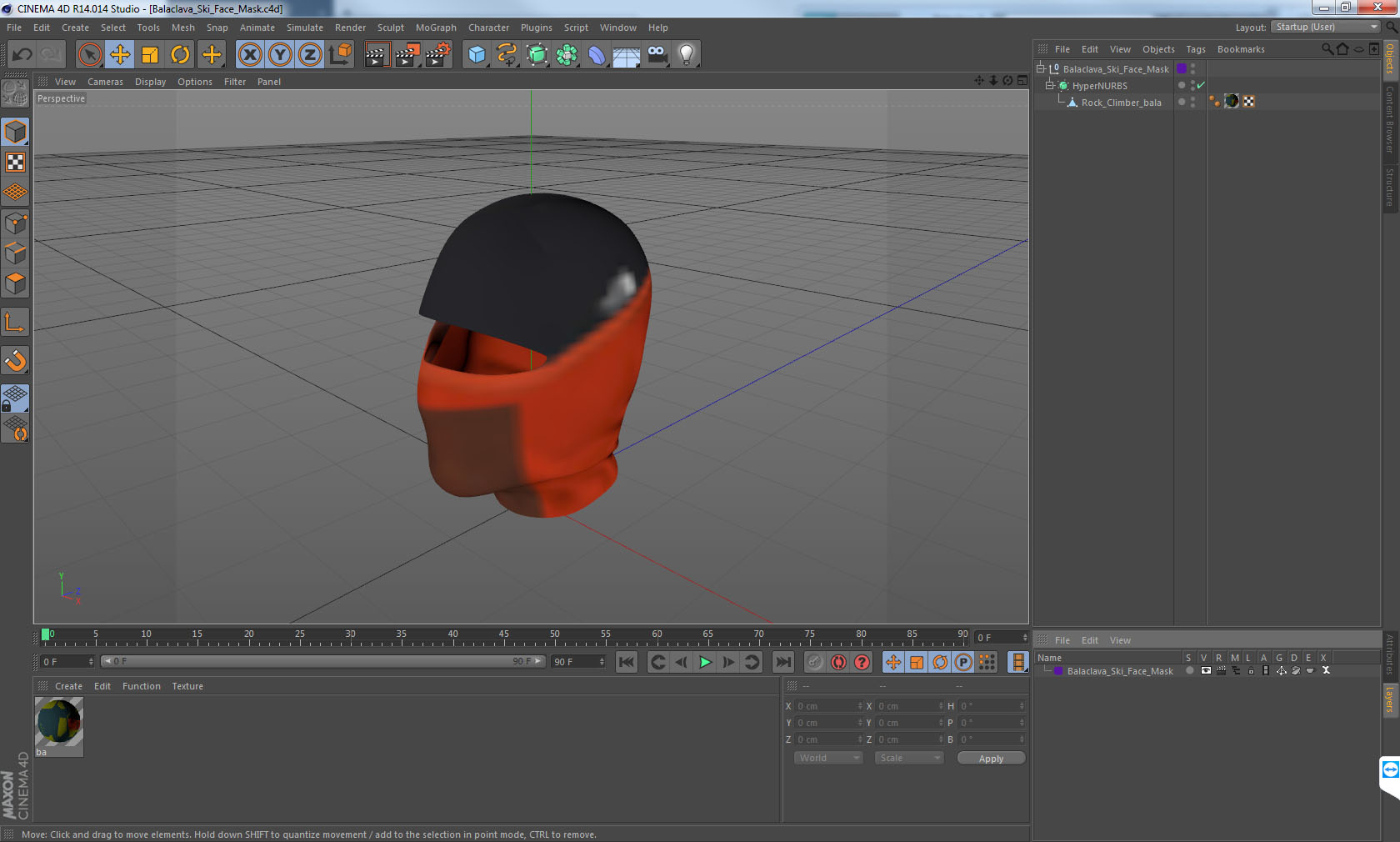 3D Balaclava Ski Face Mask model