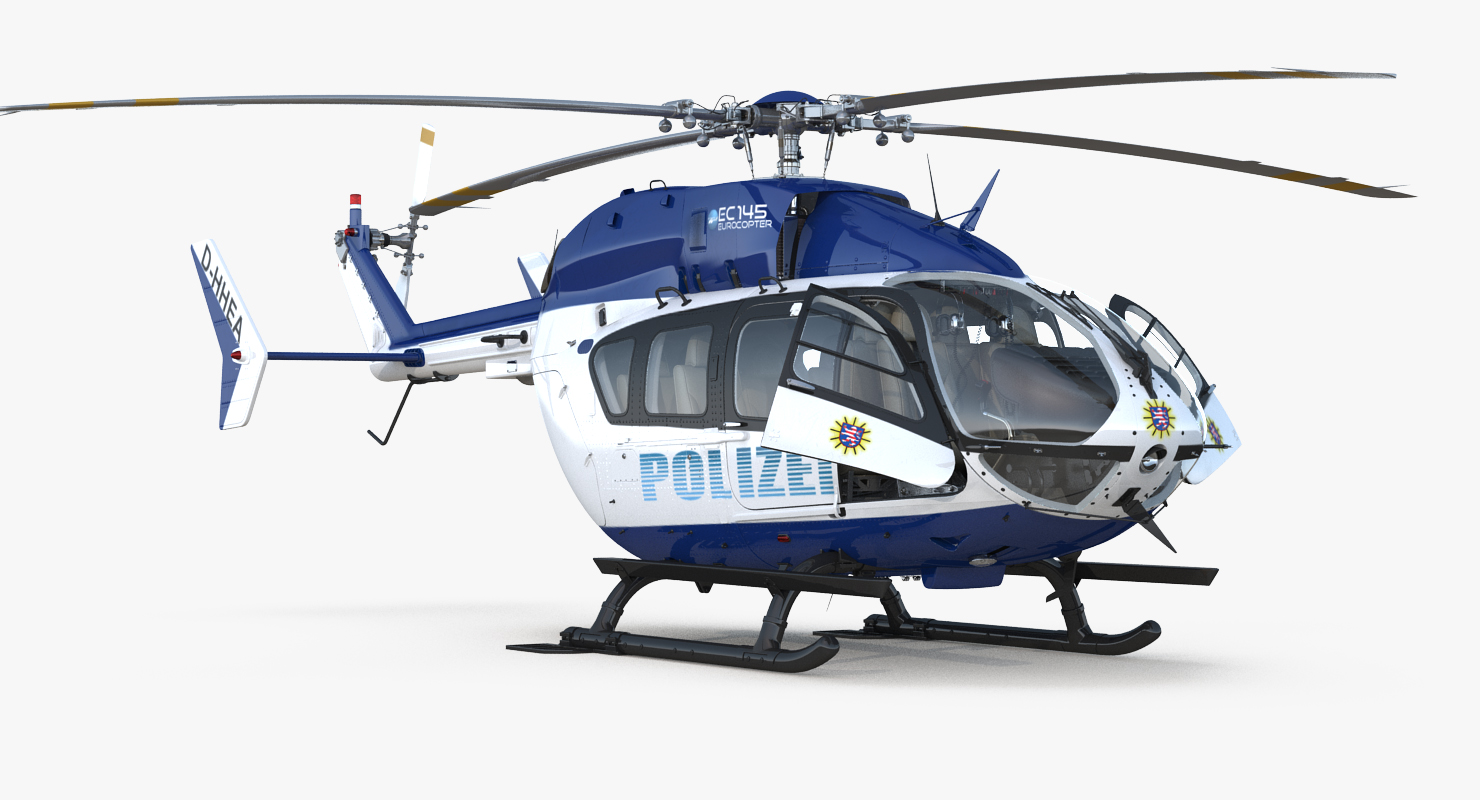 3D Eurocopter EC145 German Police Helicopter