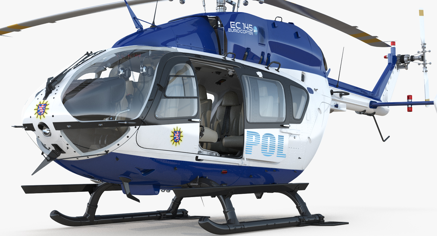 3D Eurocopter EC145 German Police Helicopter