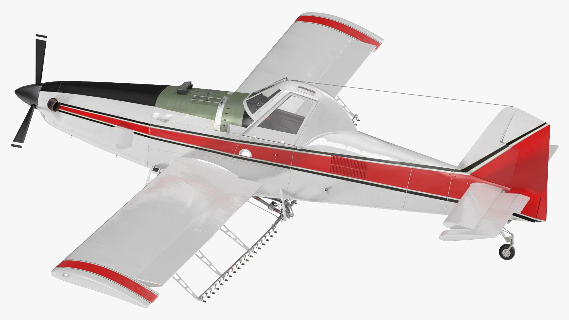 3D Agricultural Aircraft White Rigged for Cinema 4D model