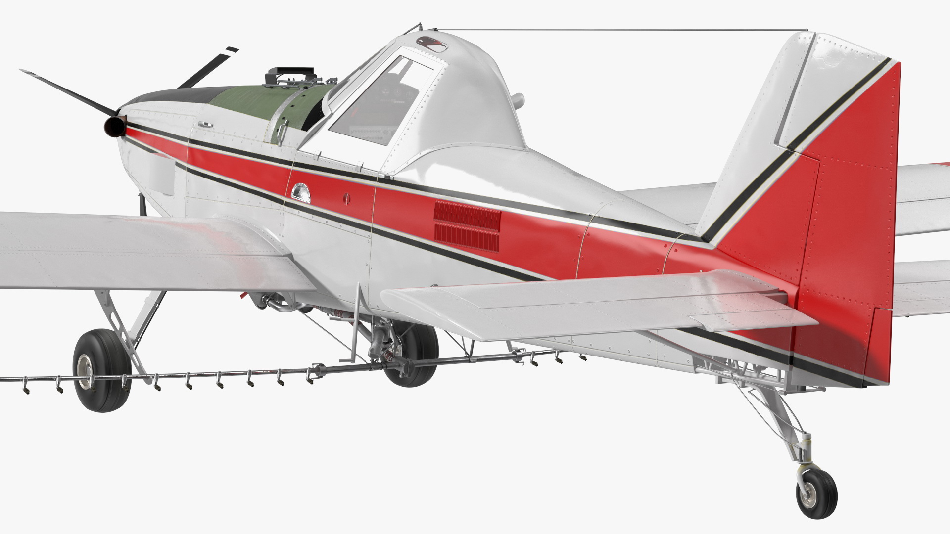 3D Agricultural Aircraft White Rigged for Cinema 4D model