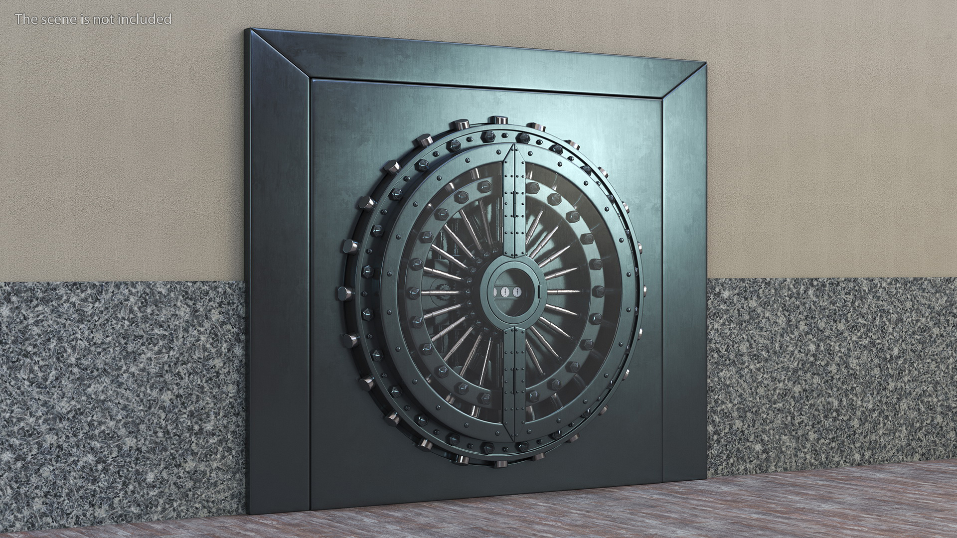 3D model Security Dark Metal Bank Vault Door