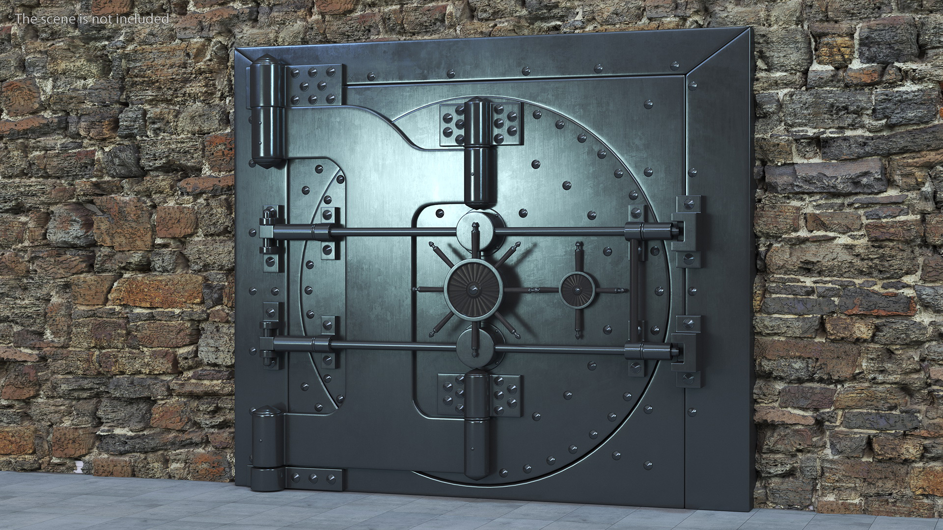 3D model Security Dark Metal Bank Vault Door