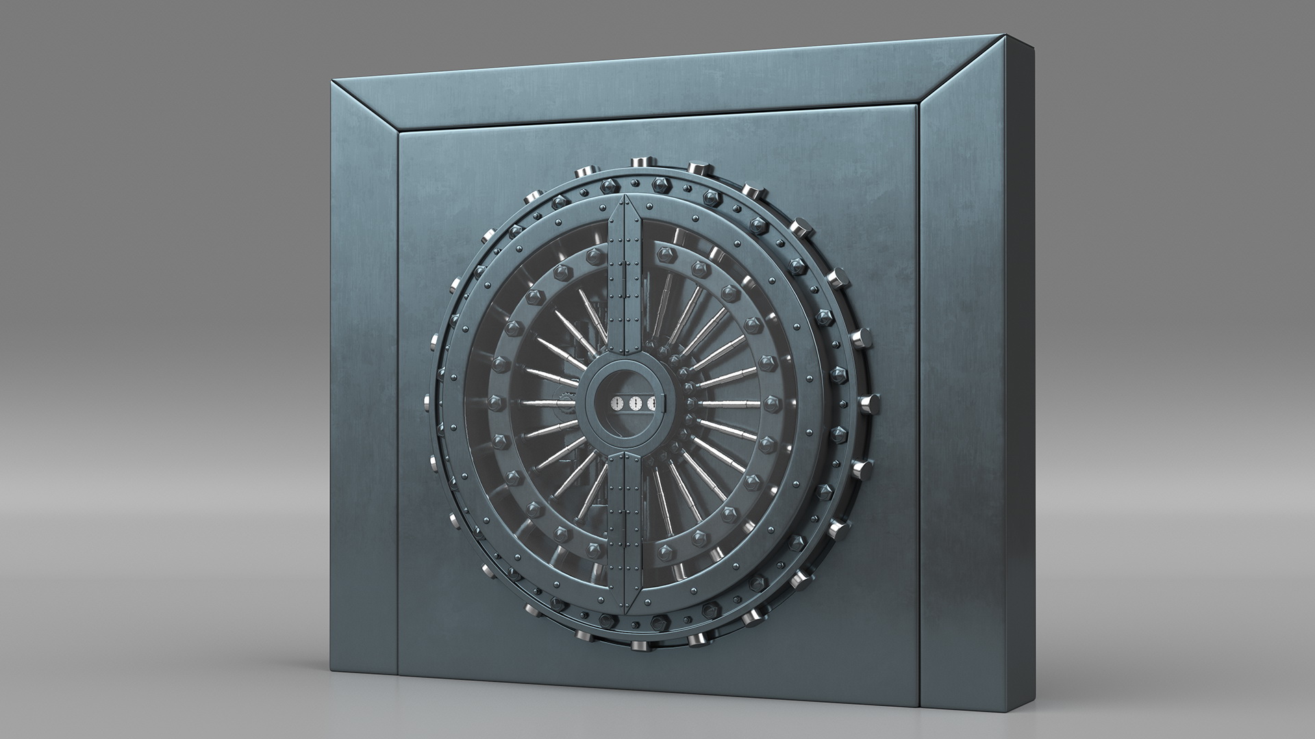 3D model Security Dark Metal Bank Vault Door