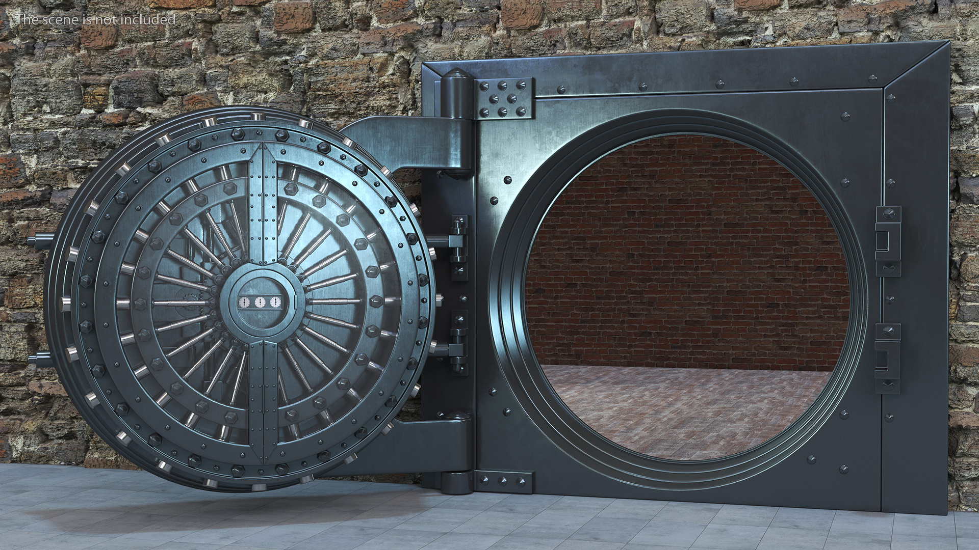 3D model Security Dark Metal Bank Vault Door