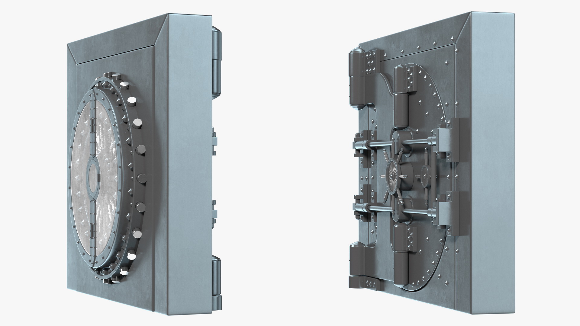 3D model Security Dark Metal Bank Vault Door