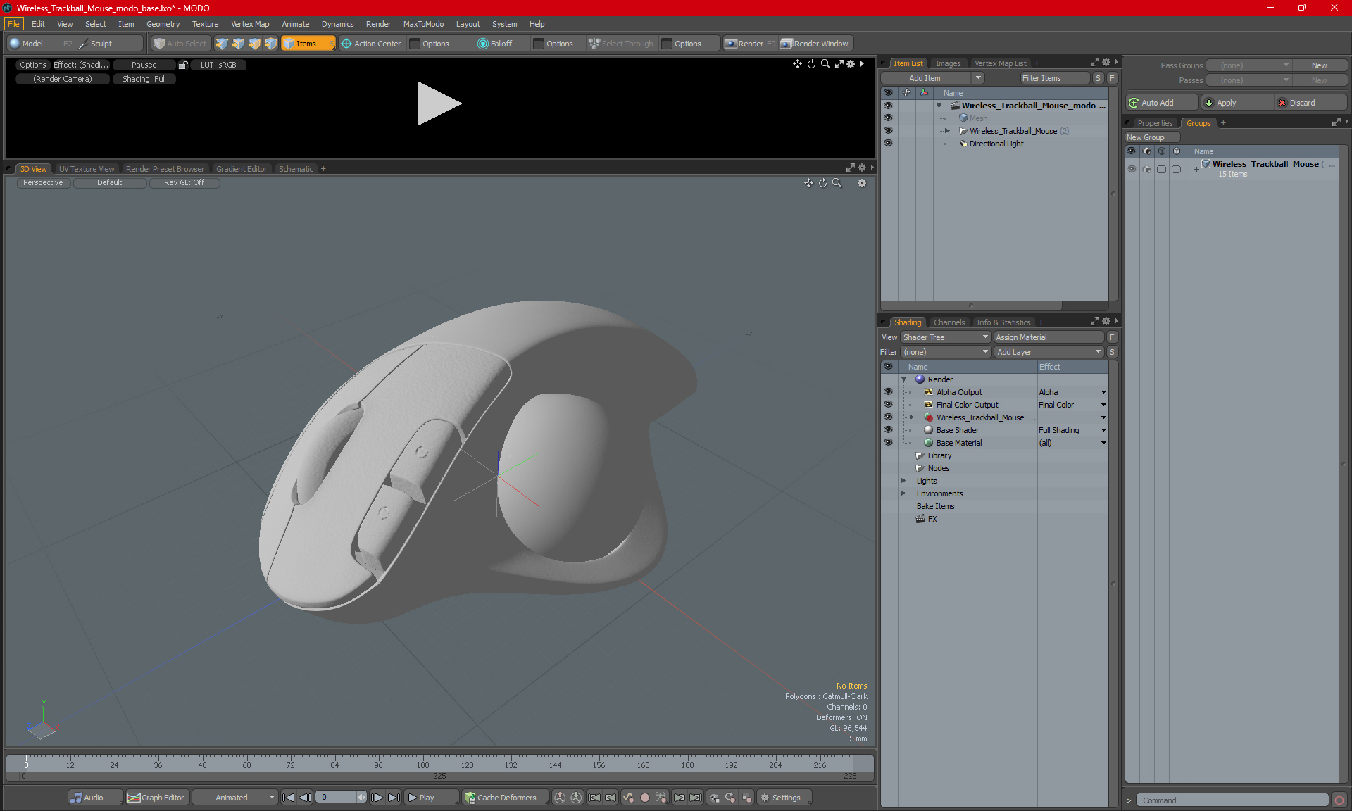 Wireless Trackball Mouse 3D model