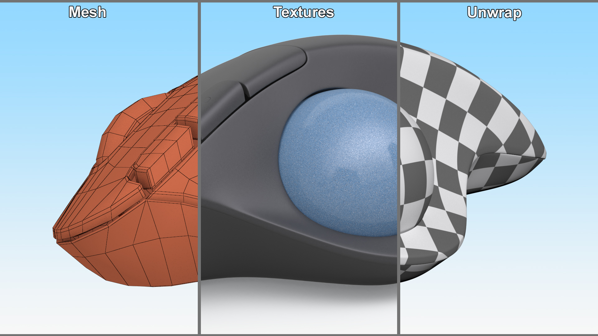 Wireless Trackball Mouse 3D model