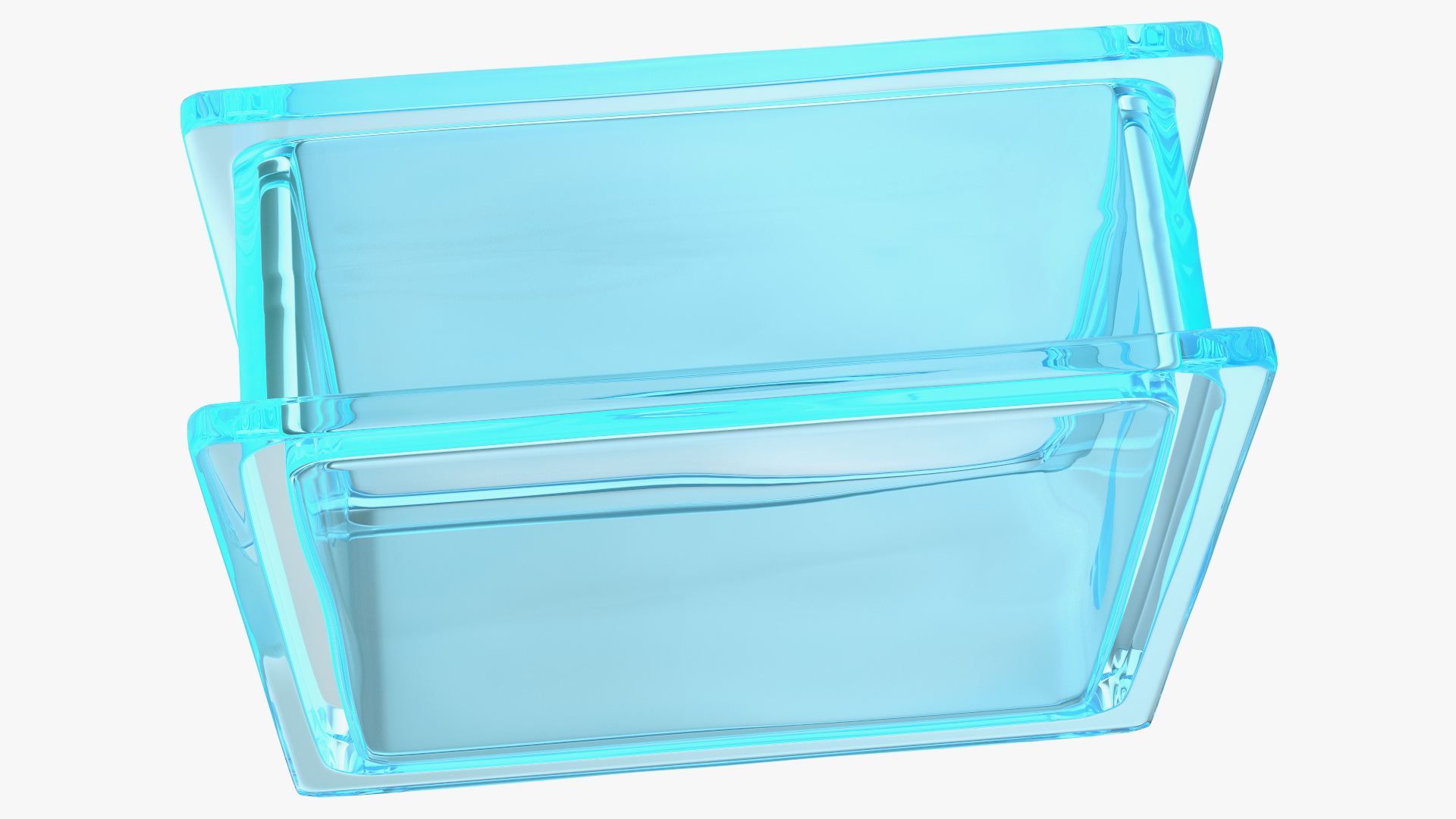 3D Blue Square Glass Block model