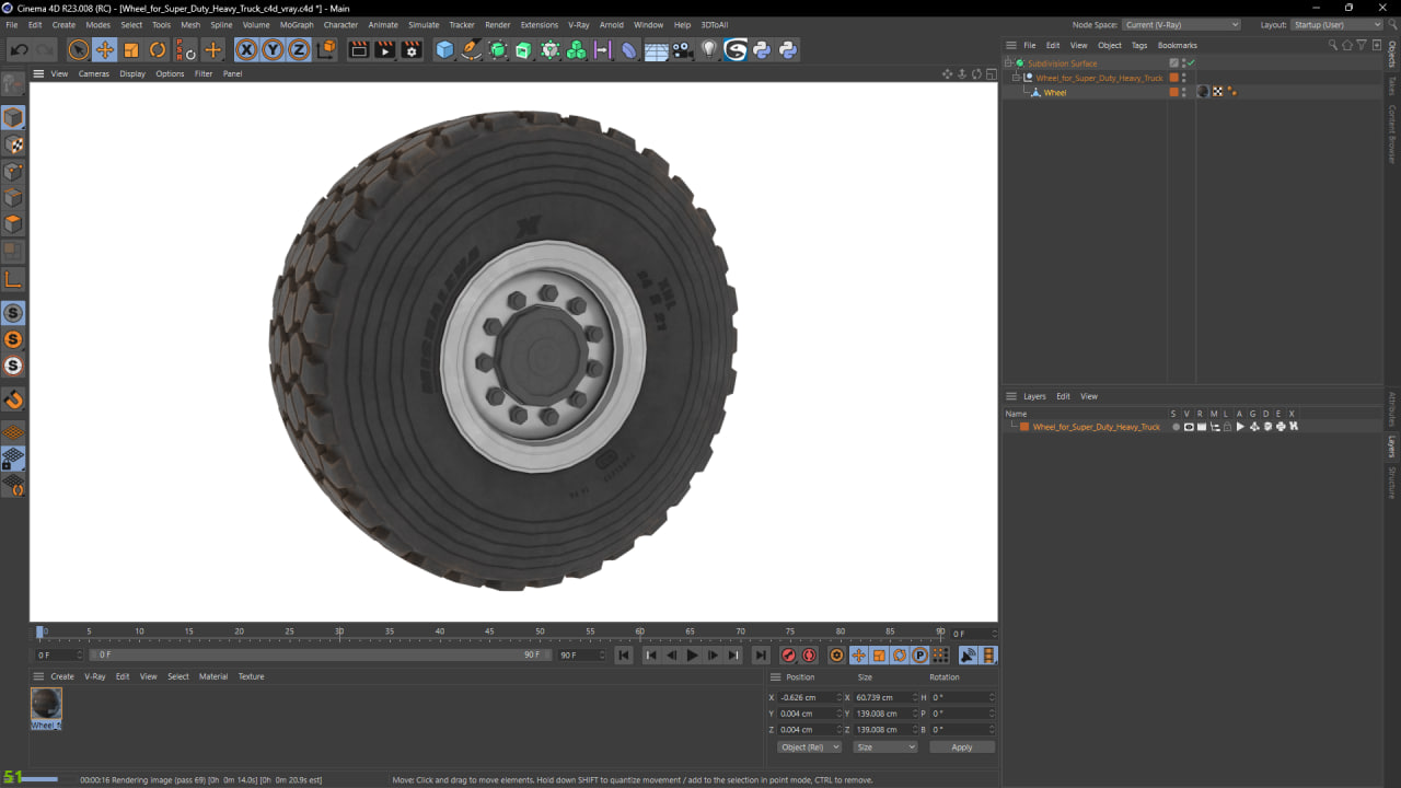 Wheel for Super Duty Heavy Truck 3D