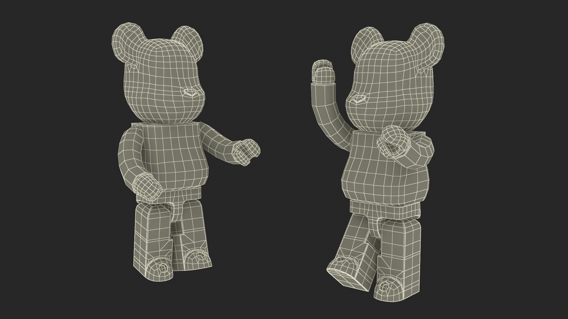 3D Bearbrick Karimoku Layered Wood