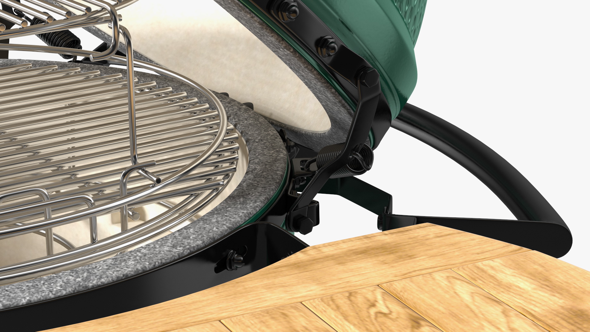 3D Big Green Egg Barbecue Grill Open model