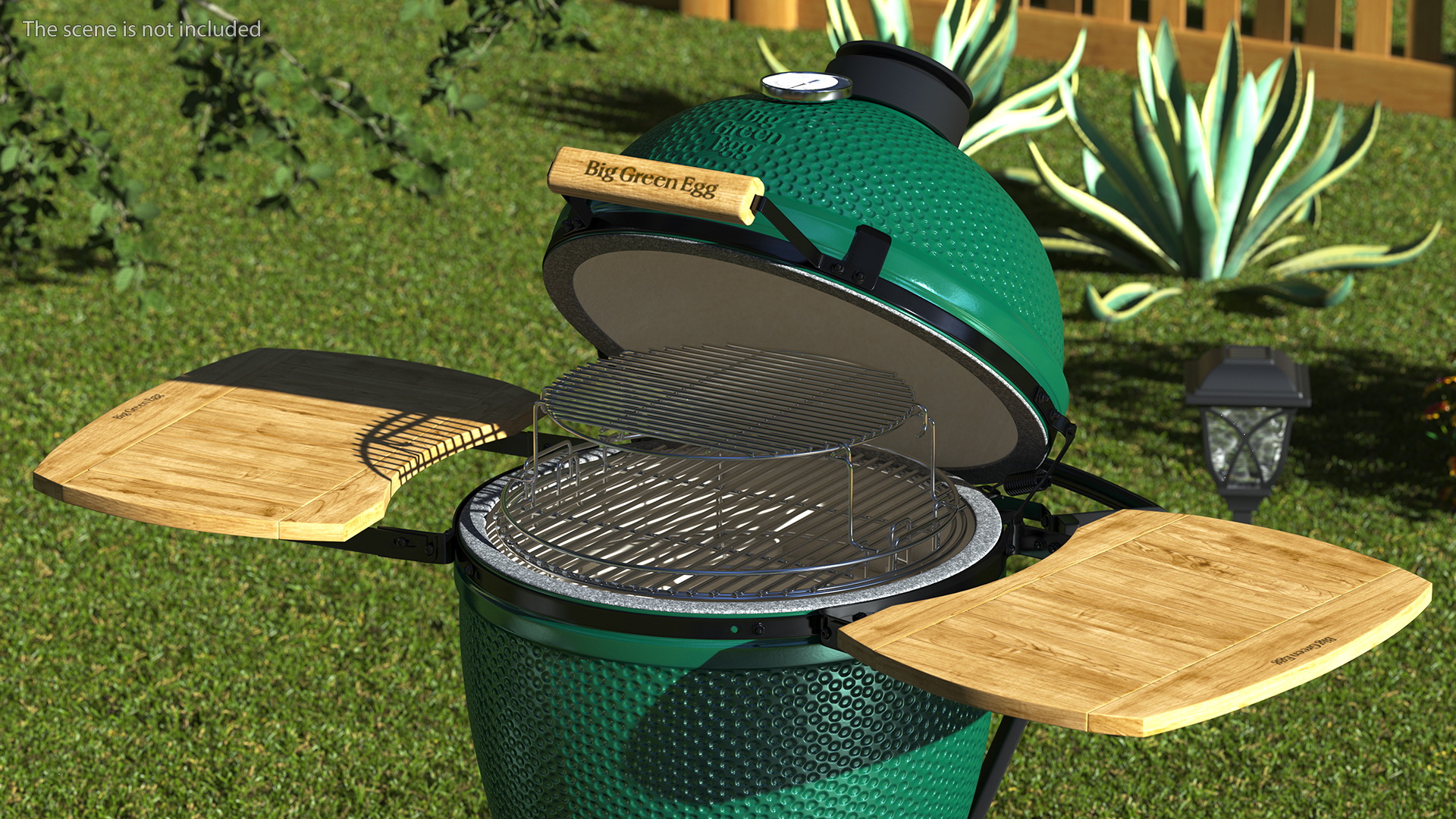 3D Big Green Egg Barbecue Grill Open model