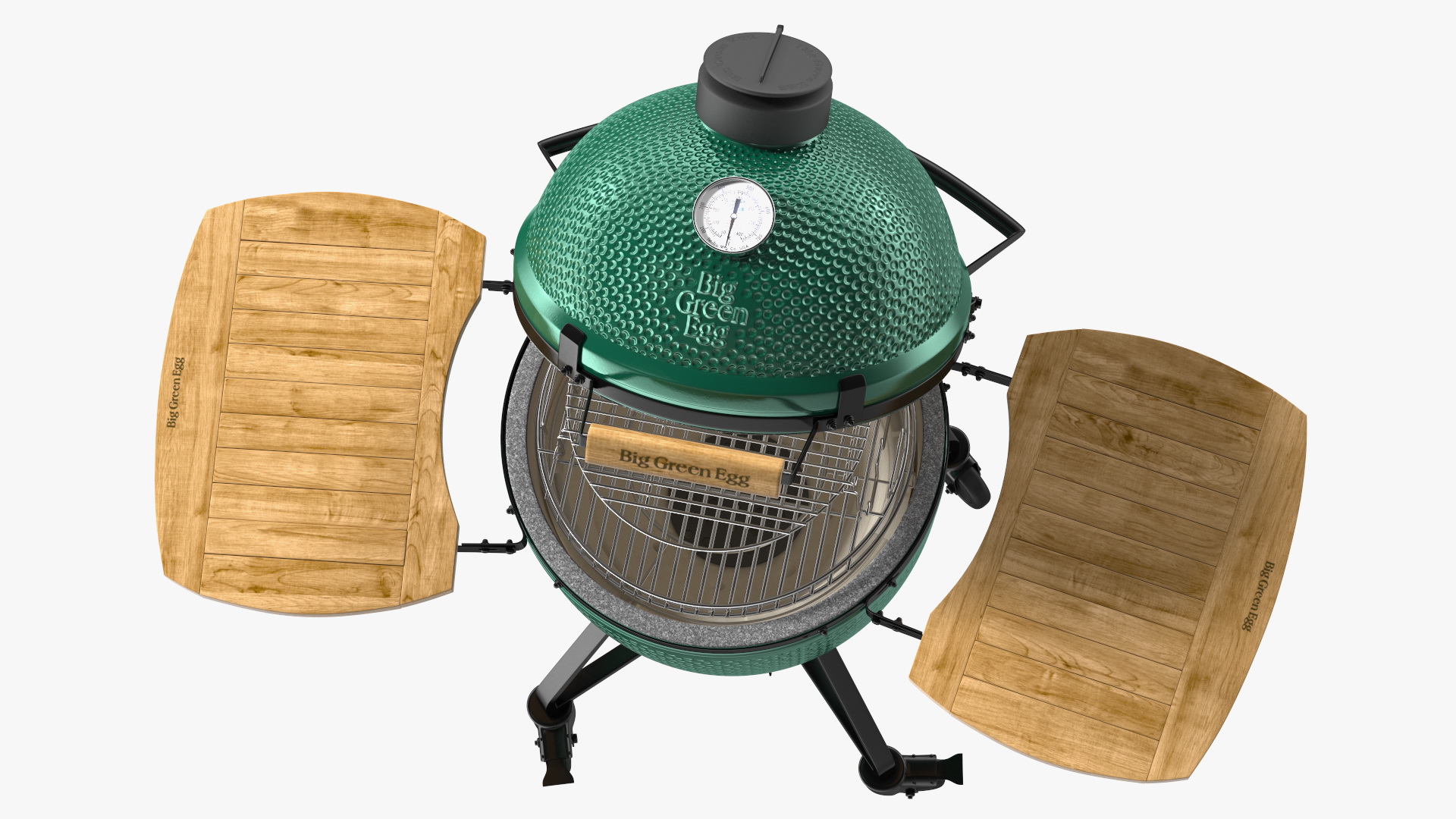 3D Big Green Egg Barbecue Grill Open model