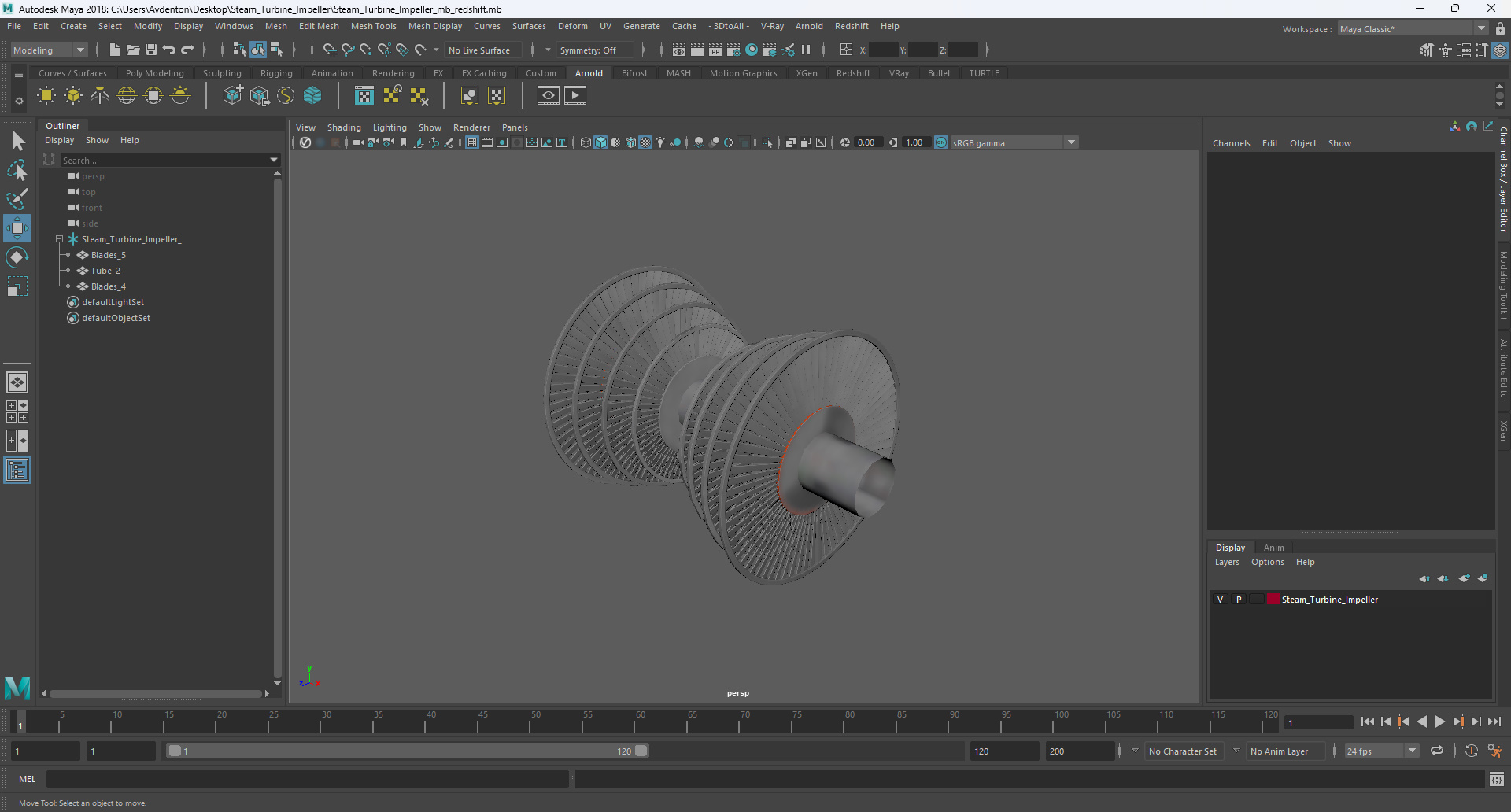 Steam Turbine Impeller 3D