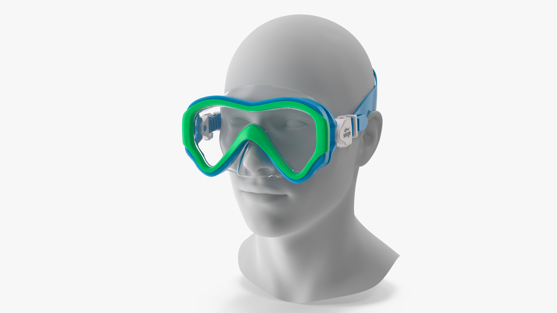 Kids Diving Goggle Seage Blue on Mannequin 3D