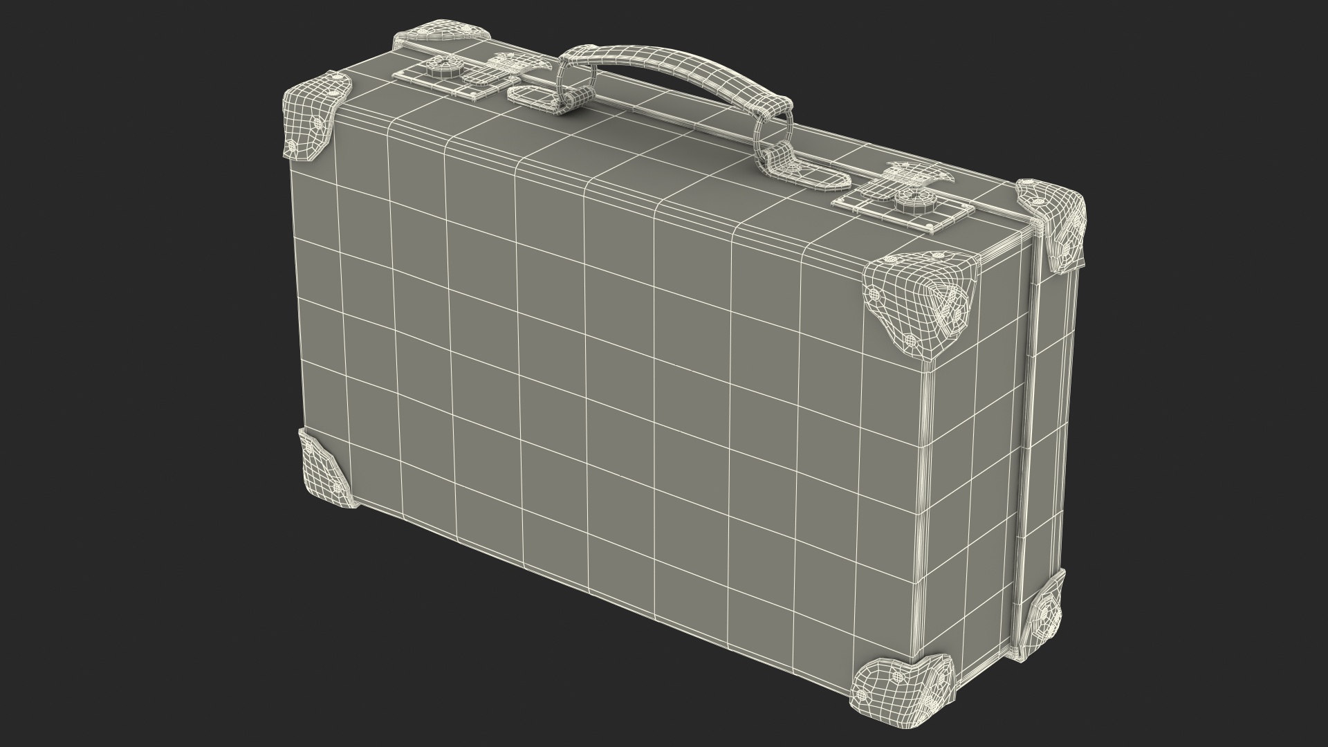 3D model Vintage Leather Suitcase Small