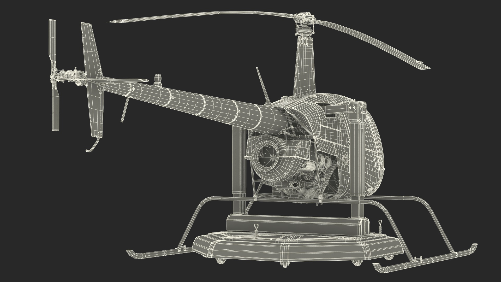 3D Helicopter Trainer Simulator Blue model