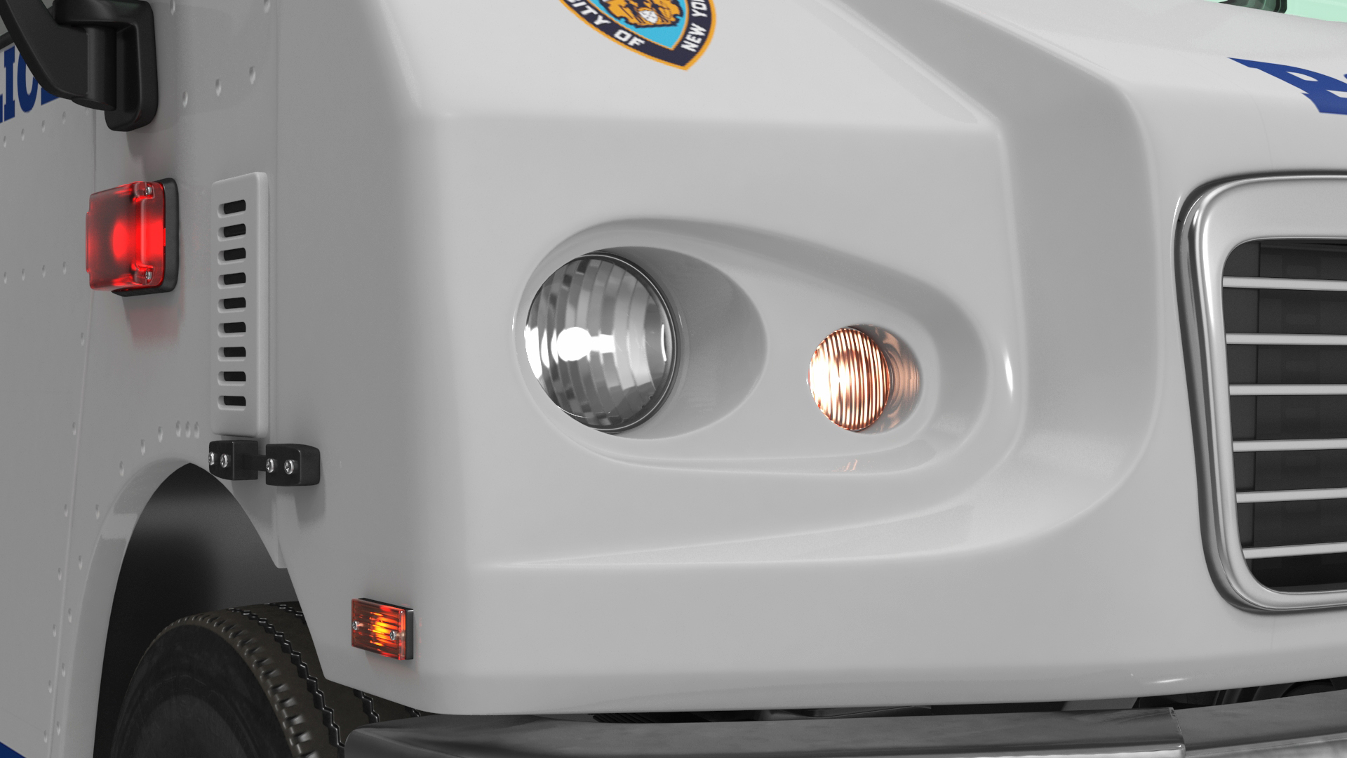 NYPD Mobile Command Center Lights On Simple Interior 3D