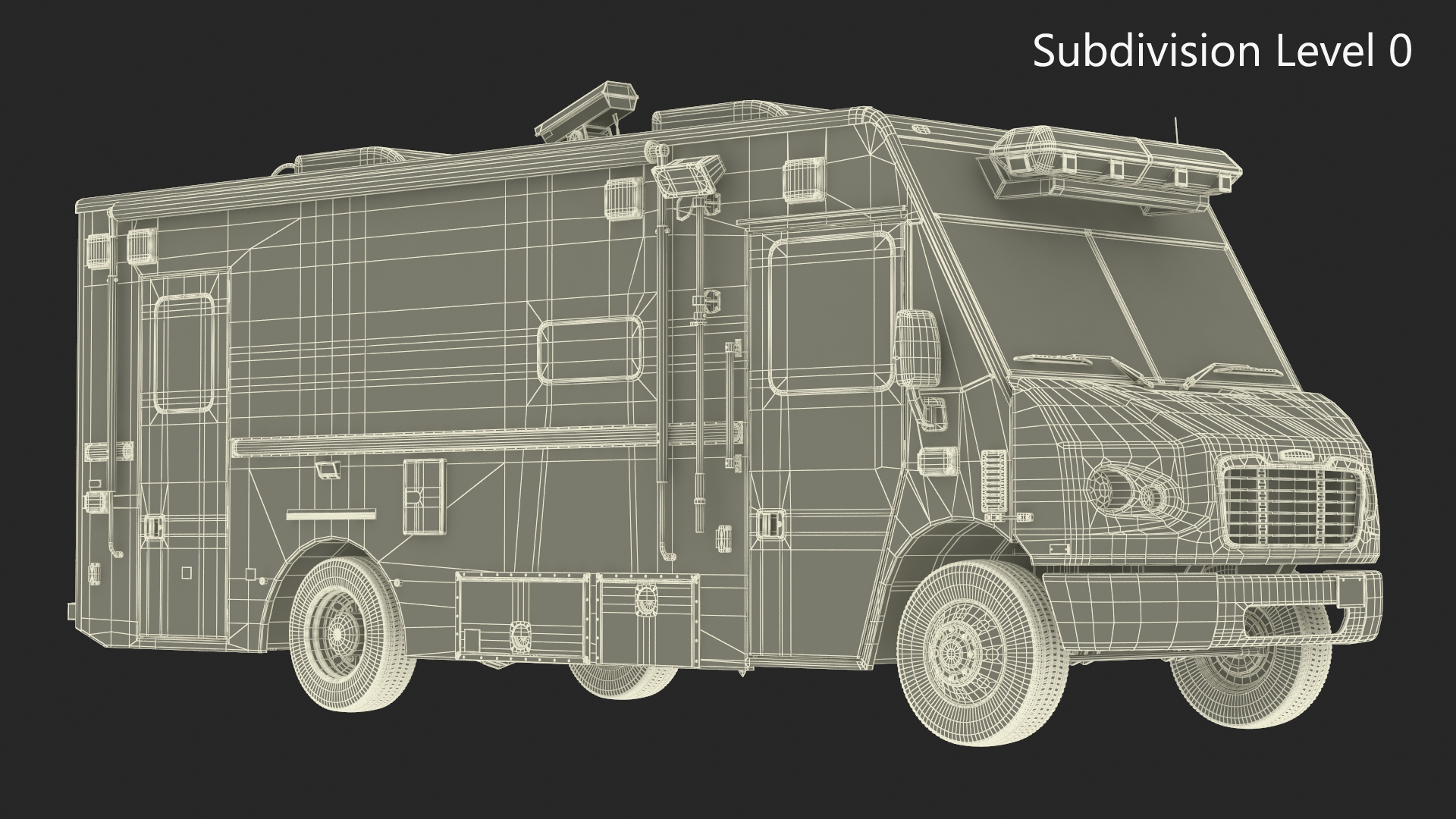 NYPD Mobile Command Center Lights On Simple Interior 3D