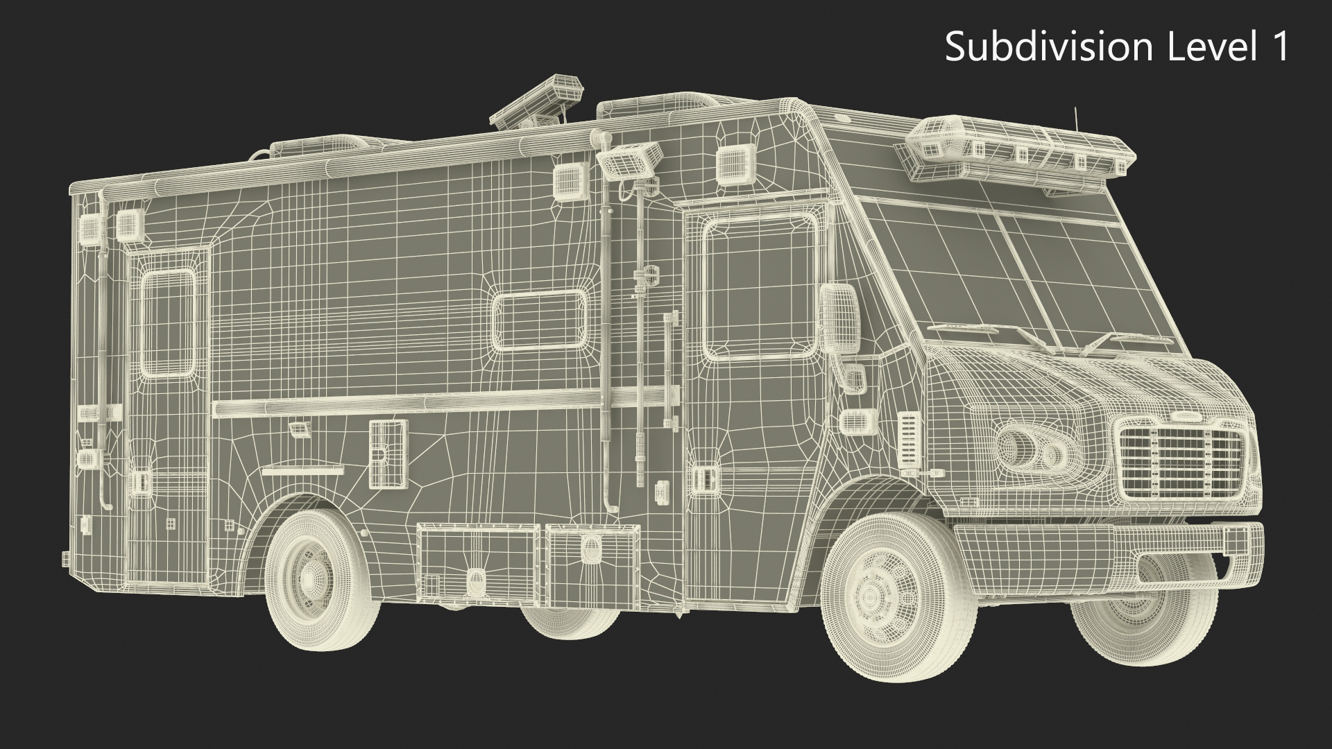 NYPD Mobile Command Center Lights On Simple Interior 3D