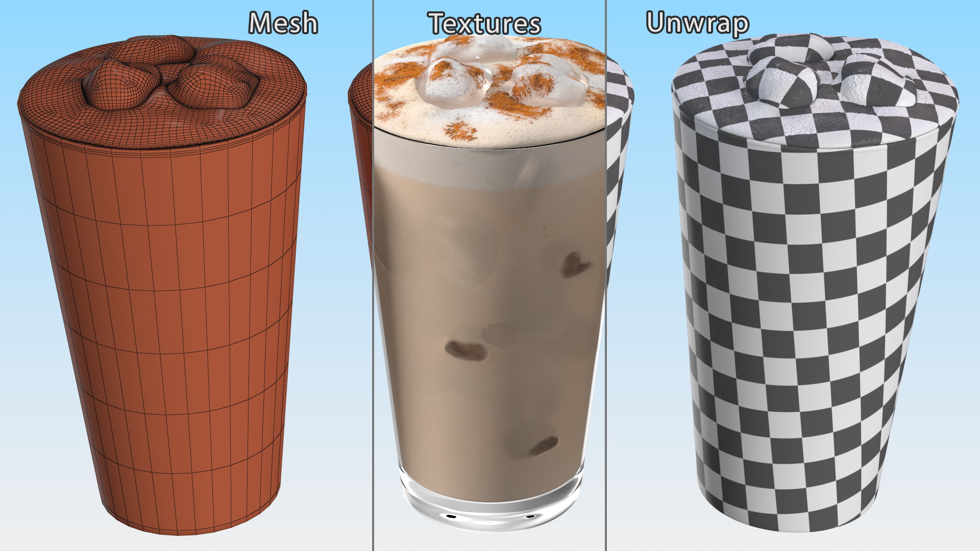 Iced Cinnamon Cappuccino 3D model