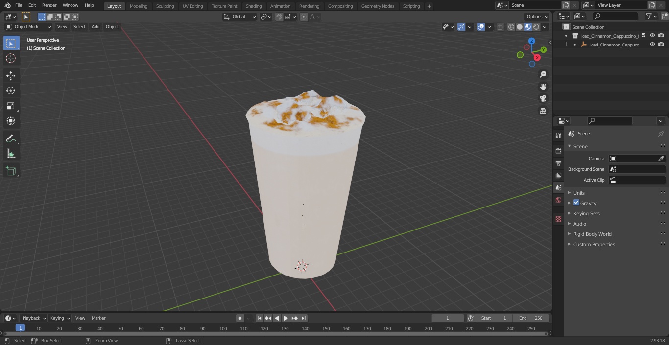 Iced Cinnamon Cappuccino 3D model